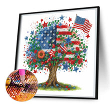 Load image into Gallery viewer, Diamond Painting - Partial Special Shaped - Independence Day tree (30*30CM)