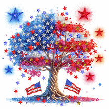 Load image into Gallery viewer, Diamond Painting - Partial Special Shaped - Independence Day tree (30*30CM)