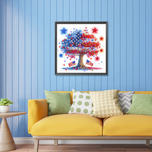 Load image into Gallery viewer, Diamond Painting - Partial Special Shaped - Independence Day tree (30*30CM)