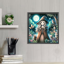 Load image into Gallery viewer, AB Diamond Painting - Full Round - Little witch under the moon (40*40CM)
