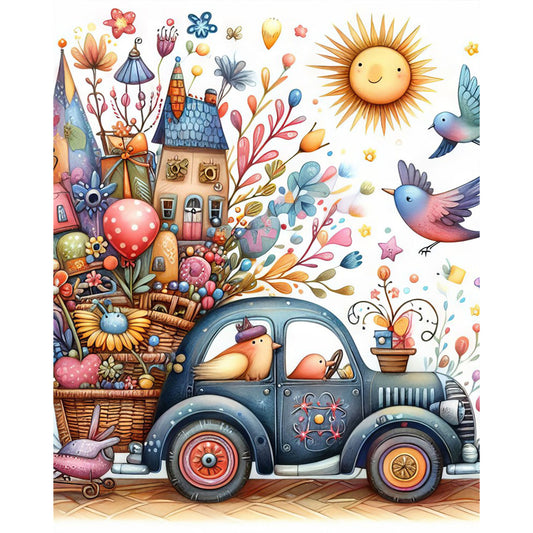 AB Diamond Painting - Full Round - Cartoon town (40*50CM)