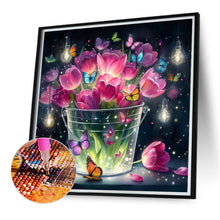 Load image into Gallery viewer, Diamond Painting - Full Round - Tulips and butterflies (40*40CM)