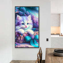 Load image into Gallery viewer, Diamond Painting - Full Round - White cat (40*70CM)