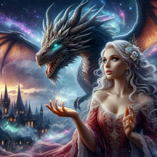 Load image into Gallery viewer, Diamond Painting - Full Round - Girl and dinosaur (40*40CM)