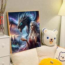 Load image into Gallery viewer, Diamond Painting - Full Round - Girl and dinosaur (40*40CM)