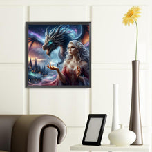 Load image into Gallery viewer, Diamond Painting - Full Round - Girl and dinosaur (40*40CM)