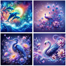 Load image into Gallery viewer, 4pcs Round Diamond Painting Set - Dream animals (40*40CM)
