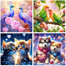 Load image into Gallery viewer, 4pcs Round Diamond Painting Set - Animal series (30*30CM)