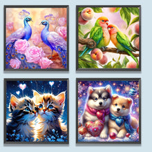 Load image into Gallery viewer, 4pcs Round Diamond Painting Set - Animal series (30*30CM)