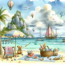 Load image into Gallery viewer, AB Diamond Painting - Full Round - Beach holiday picnic (40*40CM)