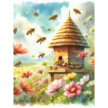 Load image into Gallery viewer, Diamond Painting - Full Round - Bee and flower (30*40CM)