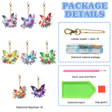 Load image into Gallery viewer, 8Pcs Double Sided Special Shaped Cartoon Diamond Painting Keychain for Beginners