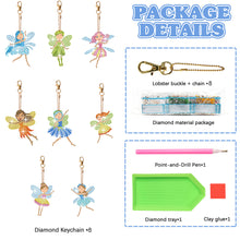 Load image into Gallery viewer, 8Pcs Double Sided Special Shaped Cartoon Diamond Painting Keychain for Beginners