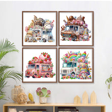 Load image into Gallery viewer, 4pcs Partial Special Diamond Painting Set - Gnome and ice cream truck (30*30CM)