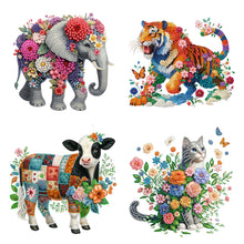 Load image into Gallery viewer, 4pcs Partial Special Diamond Painting Set - Animals and flowers (30*30CM)