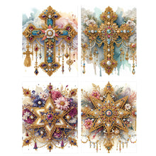 Load image into Gallery viewer, 4pcs Partial Special Diamond Painting Set - Cross and corner stars (30*40CM)