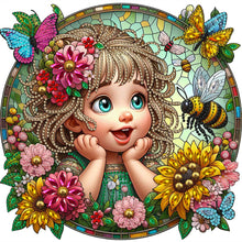 Load image into Gallery viewer, 4pcs Partial Special Diamond Painting Set - Cute girl (30*30CM)