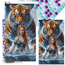 Load image into Gallery viewer, Diamond Painting - Full Round - Tiger and girl (40*70CM)