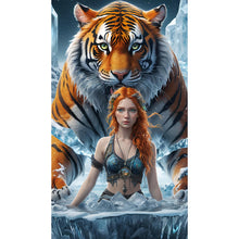 Load image into Gallery viewer, Diamond Painting - Full Round - Tiger and girl (40*70CM)