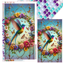 Load image into Gallery viewer, Diamond Painting - Full Round - Flower butterfly and hummingbird (40*70CM)