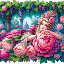 Load image into Gallery viewer, Diamond Painting - Full Round - Peony and girl (40*40CM)