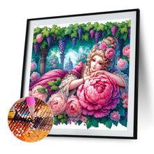 Load image into Gallery viewer, Diamond Painting - Full Round - Peony and girl (40*40CM)