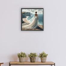 Load image into Gallery viewer, Diamond Painting - Full Round - Girl in wedding dress on the beach (30*30CM)