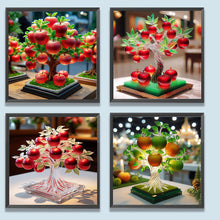 Load image into Gallery viewer, 4pcs Round Diamond Painting Set - Wealth apple tree (30*30CM)