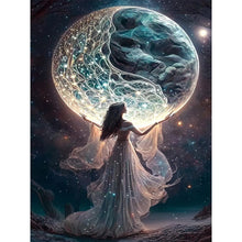 Load image into Gallery viewer, 3pcs Round Diamond Painting Set - Fairy under the moonlight (30*40CM)