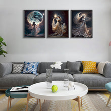 Load image into Gallery viewer, 3pcs Round Diamond Painting Set - Fairy under the moonlight (30*40CM)