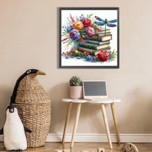 Load image into Gallery viewer, AB Diamond Painting - Full Square - dragonfly on book (30*30CM)