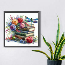 Load image into Gallery viewer, AB Diamond Painting - Full Square - dragonfly on book (30*30CM)