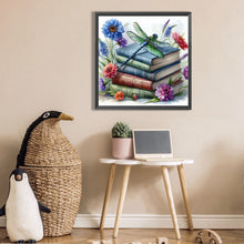Load image into Gallery viewer, AB Diamond Painting - Full Square - dragonfly on book (30*30CM)