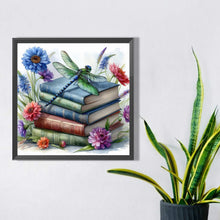 Load image into Gallery viewer, AB Diamond Painting - Full Square - dragonfly on book (30*30CM)