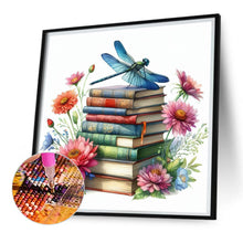 Load image into Gallery viewer, AB Diamond Painting - Full Square - dragonfly on book (30*30CM)