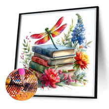 Load image into Gallery viewer, AB Diamond Painting - Full Square - dragonfly on book (30*30CM)