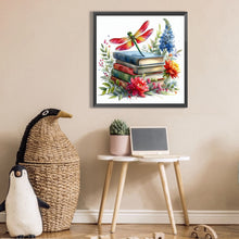 Load image into Gallery viewer, AB Diamond Painting - Full Square - dragonfly on book (30*30CM)