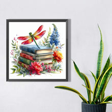 Load image into Gallery viewer, AB Diamond Painting - Full Square - dragonfly on book (30*30CM)