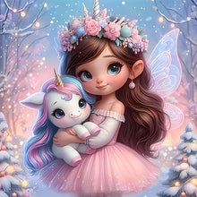 Load image into Gallery viewer, Diamond Painting - Full Round - Unicorn girl (30*30CM)