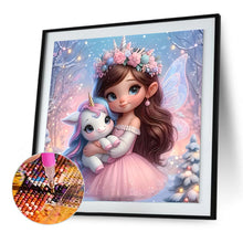 Load image into Gallery viewer, Diamond Painting - Full Round - Unicorn girl (30*30CM)