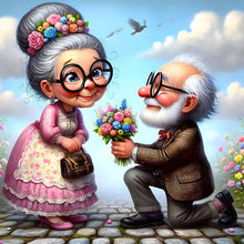 Load image into Gallery viewer, Diamond Painting - Full Round - Warm and funny grandpa and grandma (30*30CM)