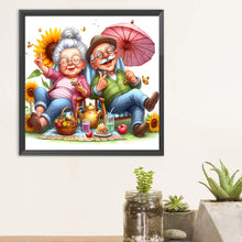 Load image into Gallery viewer, Diamond Painting - Full Round - Warm and funny grandpa and grandma (30*30CM)