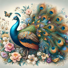 Load image into Gallery viewer, Diamond Painting - Full Round - Beautiful peacock (30*30CM)