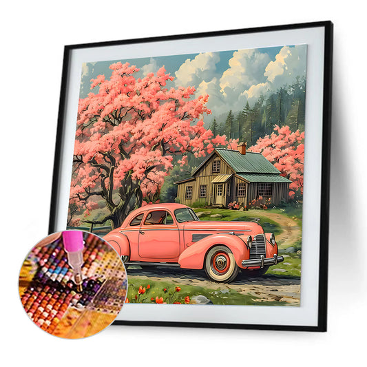 Diamond Painting - Full Round - Village classic car (30*30CM)
