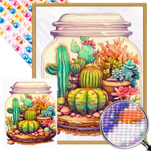 Load image into Gallery viewer, AB Diamond Painting - Full Round - Succulent plants in the jar (40*50CM)