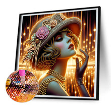 Load image into Gallery viewer, Diamond Painting - Partial Special Shaped - Elegant girl (30*30CM)