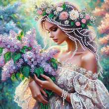 Load image into Gallery viewer, Diamond Painting - Partial Special Shaped - Elegant girl (30*30CM)