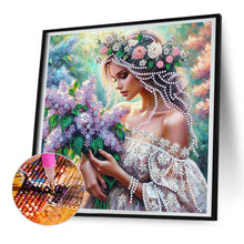 Load image into Gallery viewer, Diamond Painting - Partial Special Shaped - Elegant girl (30*30CM)