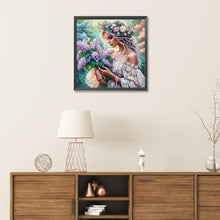 Load image into Gallery viewer, Diamond Painting - Partial Special Shaped - Elegant girl (30*30CM)