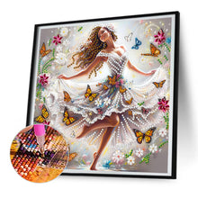 Load image into Gallery viewer, Diamond Painting - Partial Special Shaped - Butterfly girl (30*30CM)